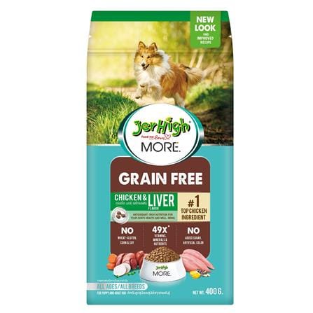 อาหารสุนัข JERHIGH MORE CHICKEN AND LIVER 400 ก.