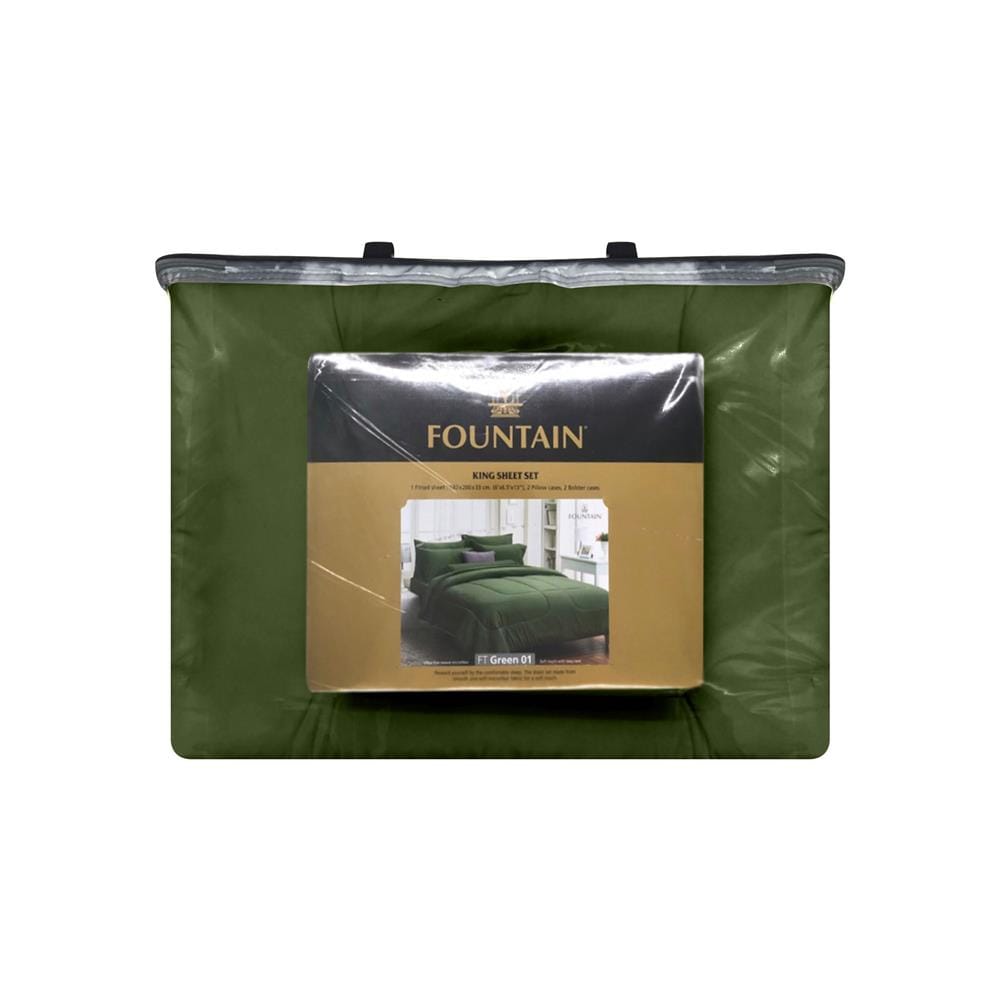 ชุดผ้าปูที่นอน 6 ฟุต 6 ชิ้น FOUNTAIN COLOR 70201-FT GREEN01
