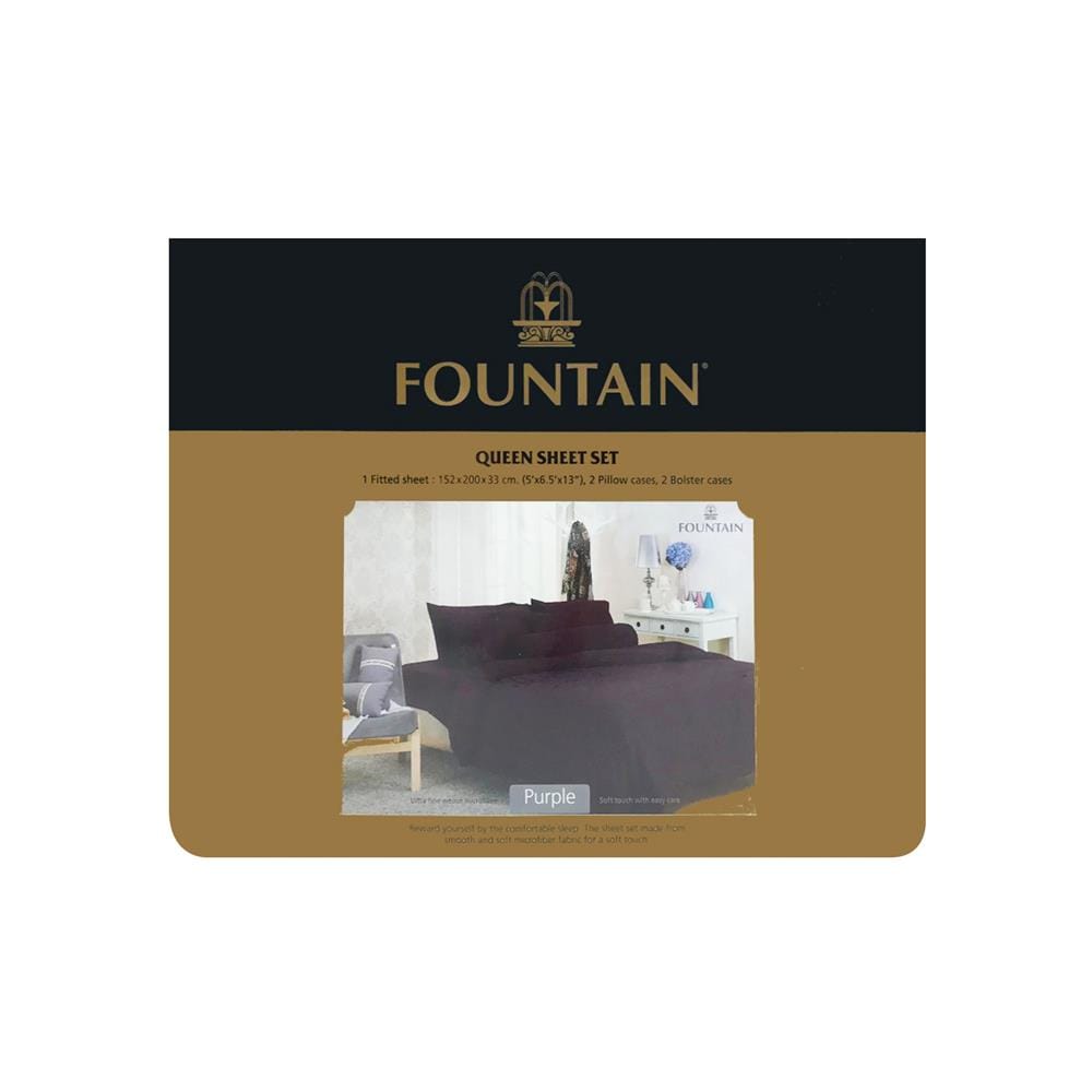 ชุดผ้าปูที่นอน 5 ฟุต 5 ชิ้น FOUNTAIN COLOR 70102-FT PURPLE