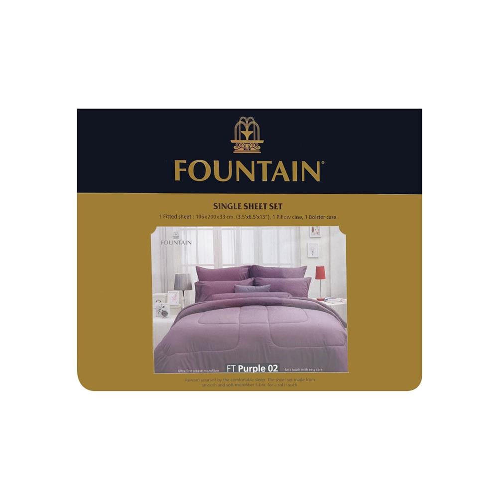 ชุดผ้าปูที่นอน 3.5 ฟุต 3 ชิ้น FOUNTAIN COLOR 70103-FT PURPLE02