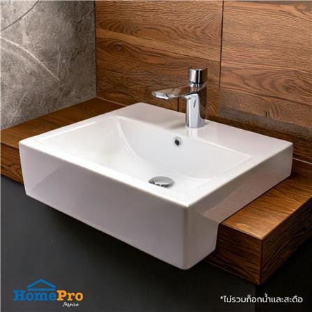 อ่างล้างหน้าฝังครึ่งเคาน์เตอร์ TOTO LW647CJW/F สีขาว_1