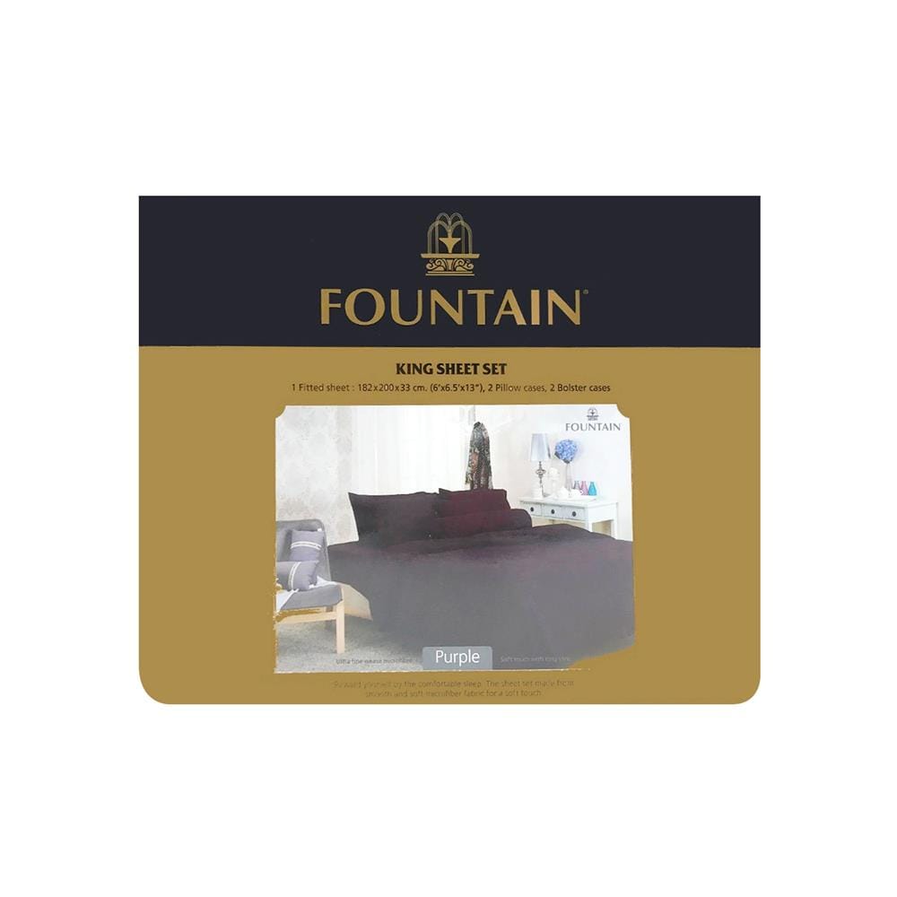 ชุดผ้าปูที่นอน 6 ฟุต 5 ชิ้น FOUNTAIN COLOR 70101-FT PURPLE