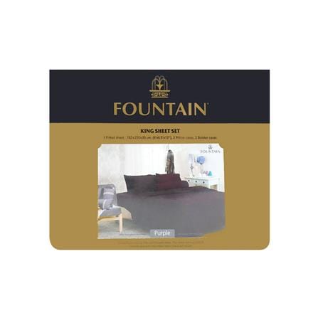 ชุดผ้าปูที่นอน 6 ฟุต 5 ชิ้น FOUNTAIN COLOR 70101-FT PURPLE_3