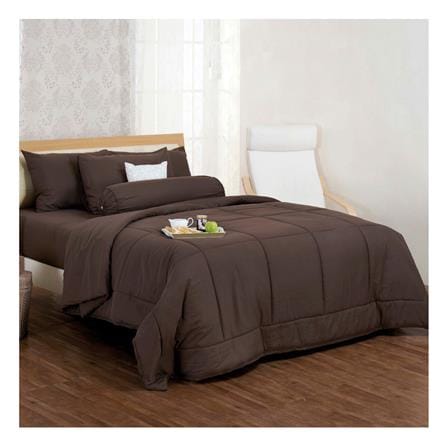 ชุดผ้าปูที่นอน 6 ฟุต 5 ชิ้น FOUNTAIN COLOR 70101-FT BROWN_0