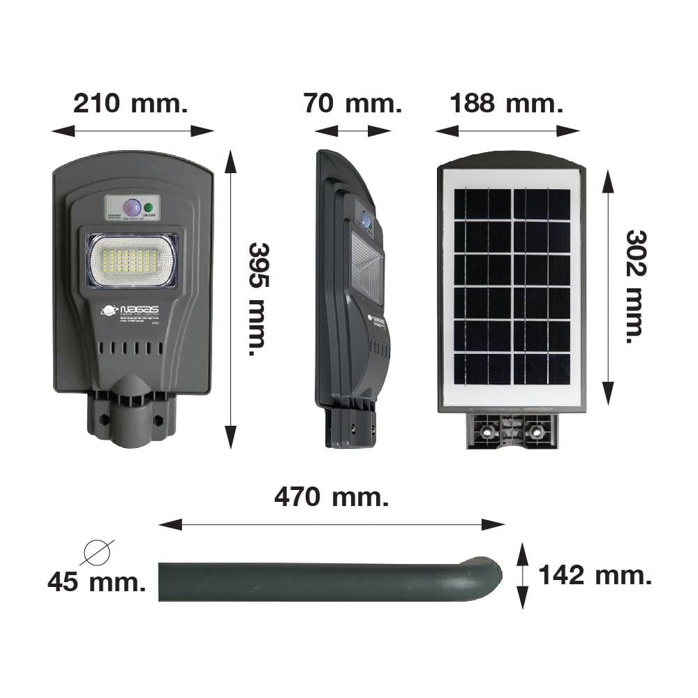 ไฟถนน SOLAR NAGAS SL 35 วัตต์ DAYLIGHT สีเทา