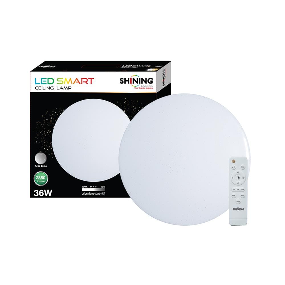 ไฟเพดาน LED SHINING S-CE03600C-2RM 15 นิ้ว 36 วัตต์ DAYLIGHT/COOL WHITE/WARM WHITE สีขาว
