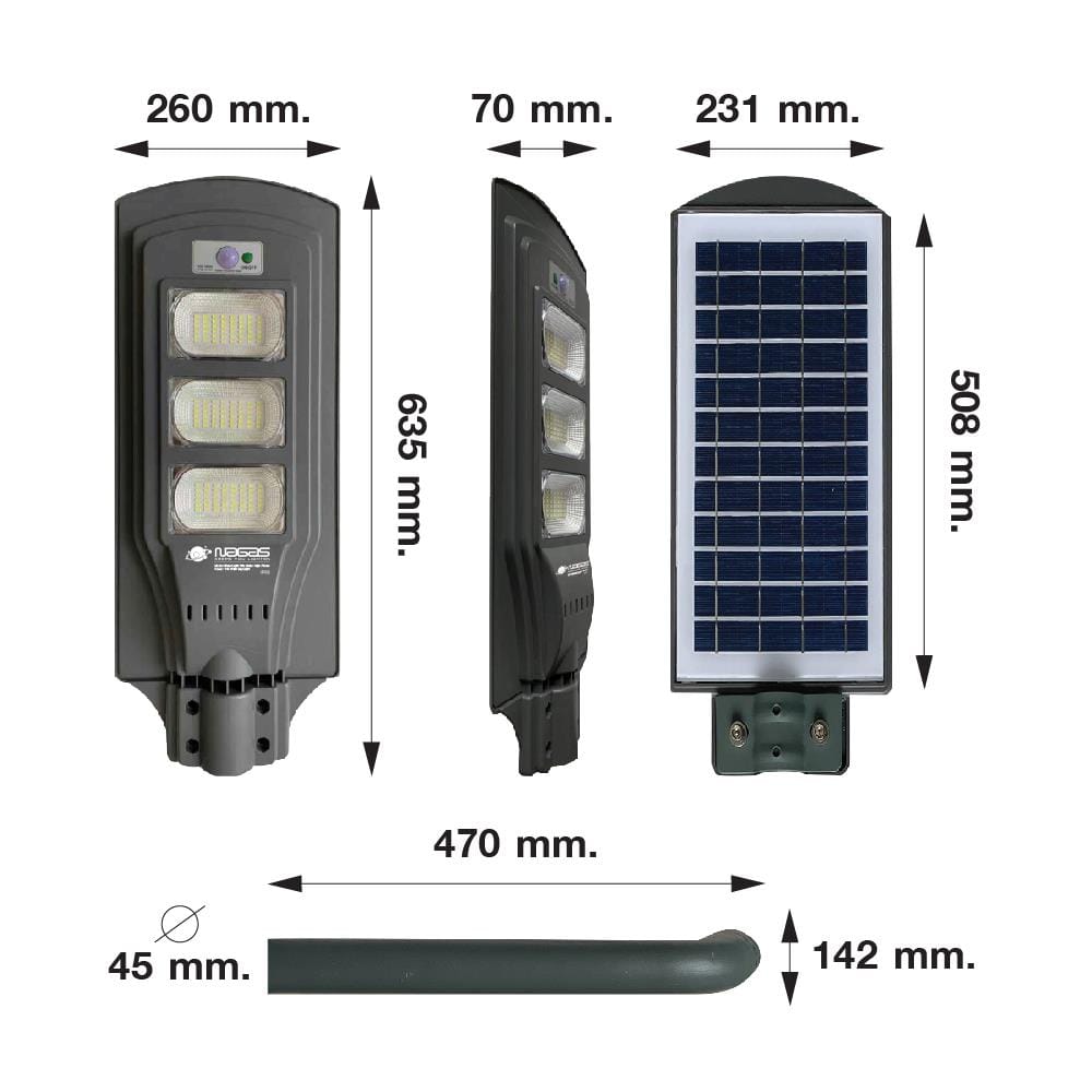 ไฟถนน SOLAR NAGAS SL 110 วัตต์ DAYLIGHT สีเทา