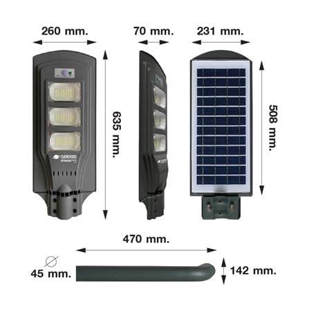 ไฟถนน SOLAR NAGAS SL 110 วัตต์ DAYLIGHT สีเทา_6