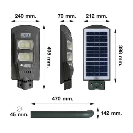 ไฟถนน SOLAR NAGAS SL 70 วัตต์ DAYLIGHT สีเทา_6