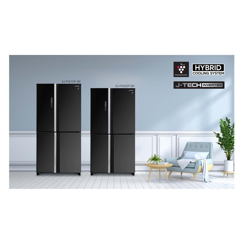 ตู้เย็น MULTI DOOR SHARP SJ-FX52GP-BK 18.5 คิว กระจกดำ อินเวอร์เตอร์