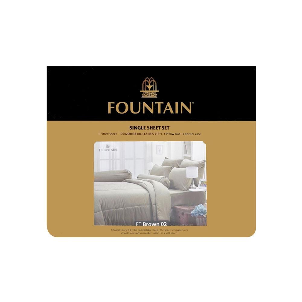 ชุดผ้าปูที่นอน 3.5 ฟุต 3 ชิ้น FOUNTAIN 70103-FT BROWN02