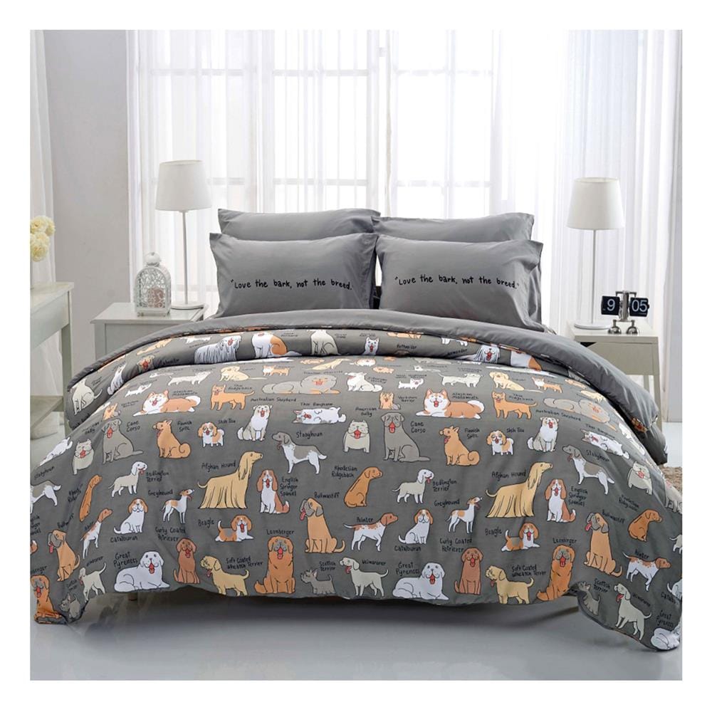ชุดผ้าปูที่นอน 3.5 ฟุต 3 ชิ้น TULIP หมาจ๋า 60014-DLC091 GREY