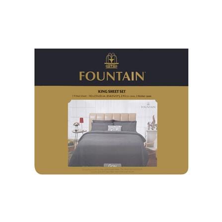 ชุดผ้าปูที่นอน 6 ฟุต 5 ชิ้น FOUNTAIN 70101-FT GRAY_3