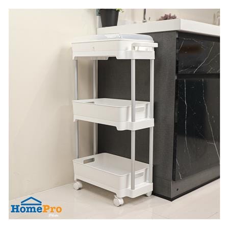 ชั้นวางของ 3 ชั้น มีล้อ KECH COMFY 52X25X83 ซม. สีขาว_7