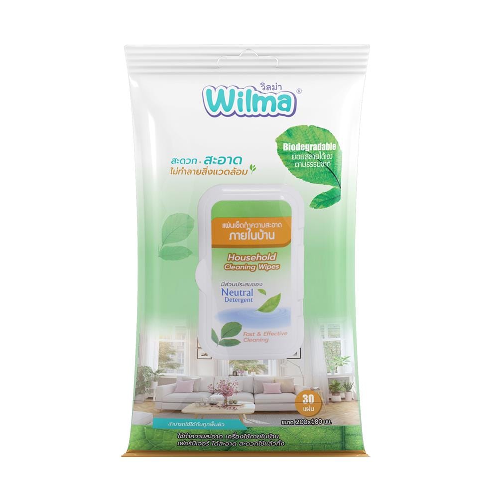 ผ้าเช็ดทำความสะอาดภายในบ้าน WILMA 30 แผ่น