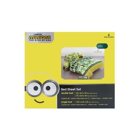 ชุดผ้าปูที่นอน 6 ฟุต 5 ชิ้น FOUNTAIN MINIONS FTC115_3
