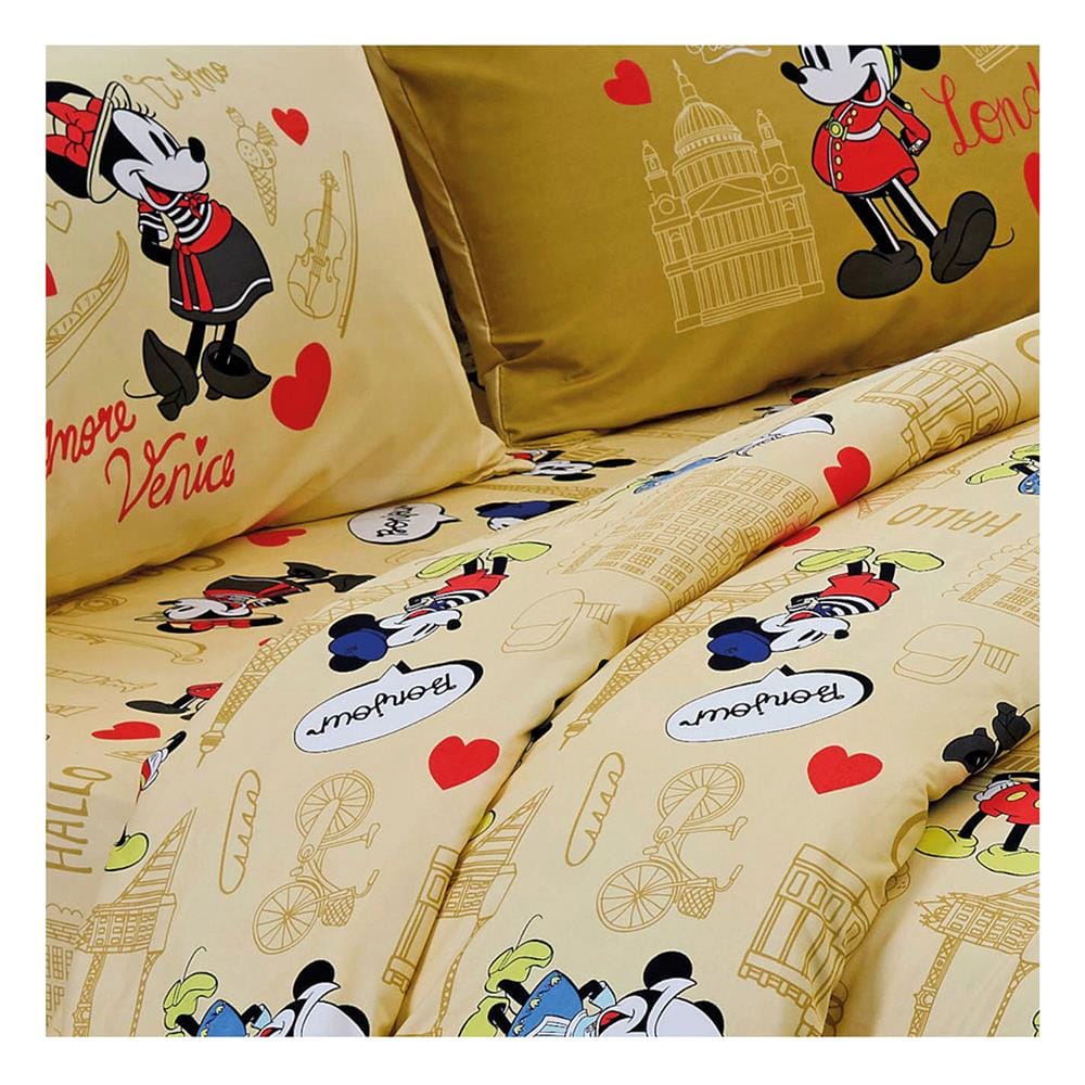 ชุดผ้าปูที่นอน 6 ฟุต 5 ชิ้น FOUNTAIN MICKEY MOUSE FTC112