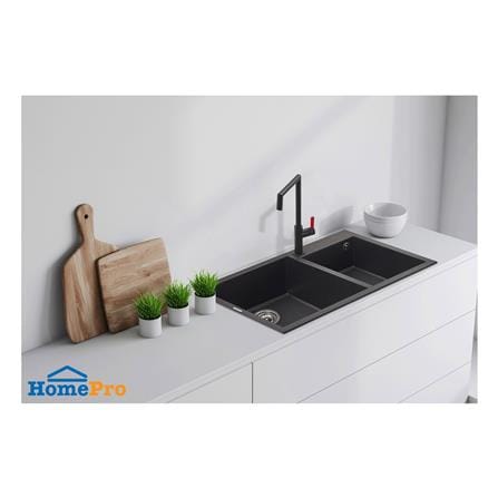 ซิงค์ฝัง 2 หลุม METRIX NES20BL สีดำ_1