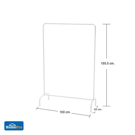 ราวแขวนผ้า PLIM GRACE 100x42x155.5 ซม. สีขาว_7