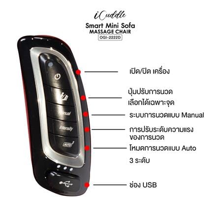 เก้าอี้นวดไฟฟ้า SHIMONO OGI-2222D-BL สีดำ_2
