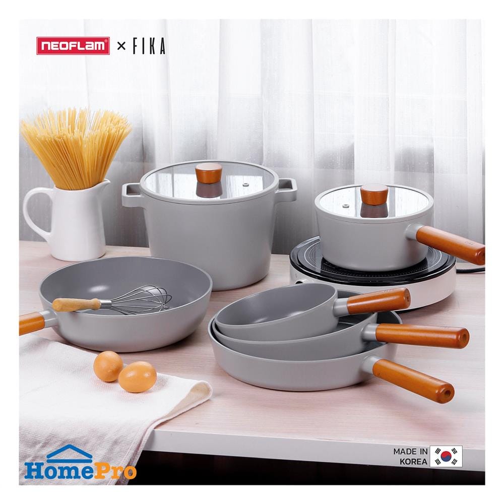 หม้อทรงสูงพร้อมฝา 22 ซม. NEOFLAM FIKA RESERVE FULL INDUCTION MIDNIGHT GREEN