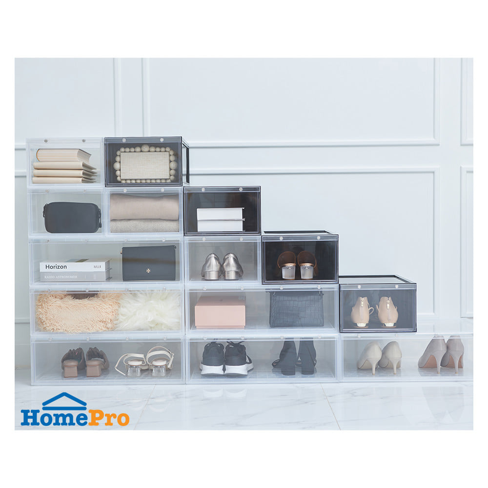 กล่องรองเท้า STACKO MAGNETIC LOCK 56X37X18.30 ซม. ใส