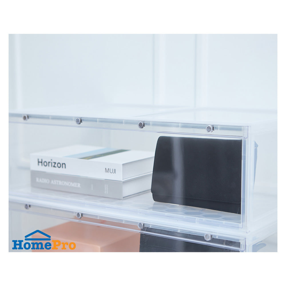 กล่องรองเท้า STACKO MAGNETIC LOCK 56X37X18.30 ซม. ใส