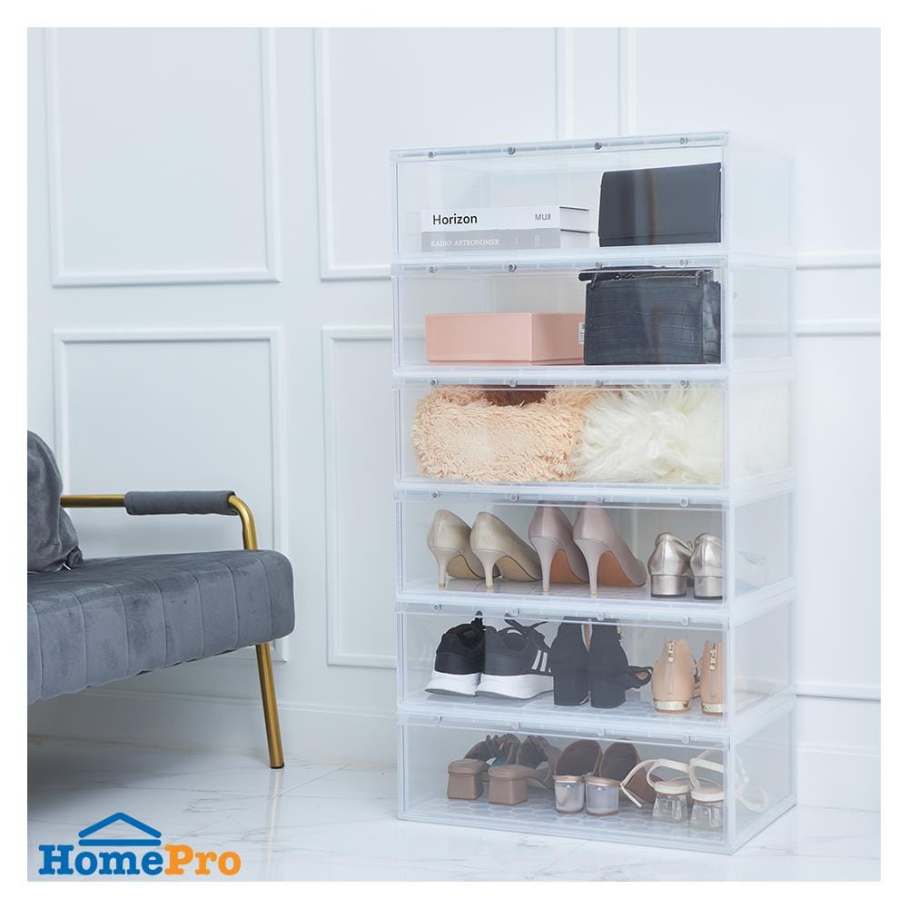 กล่องรองเท้า STACKO MAGNETIC LOCK 56X37X18.30 ซม. ใส