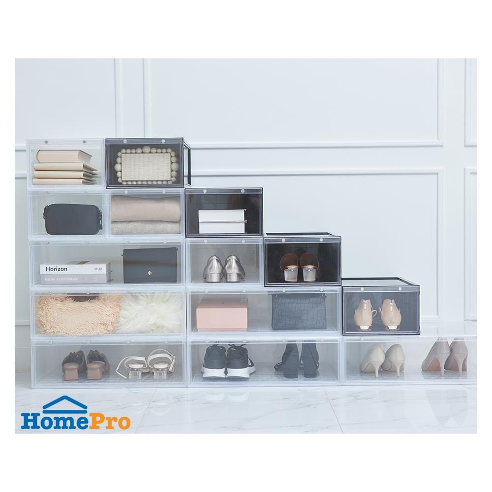 กล่องรองเท้า STACKO MAGNETIC LOCK 56X37X18.30 ซม. ใส