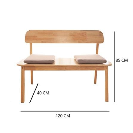 ชุดโต๊ะอาหาร 4 ที่นั่ง BAAN FURNITURE GASTON BENCH SET 150 ซม. สีไม้ธรรมชาติ_9