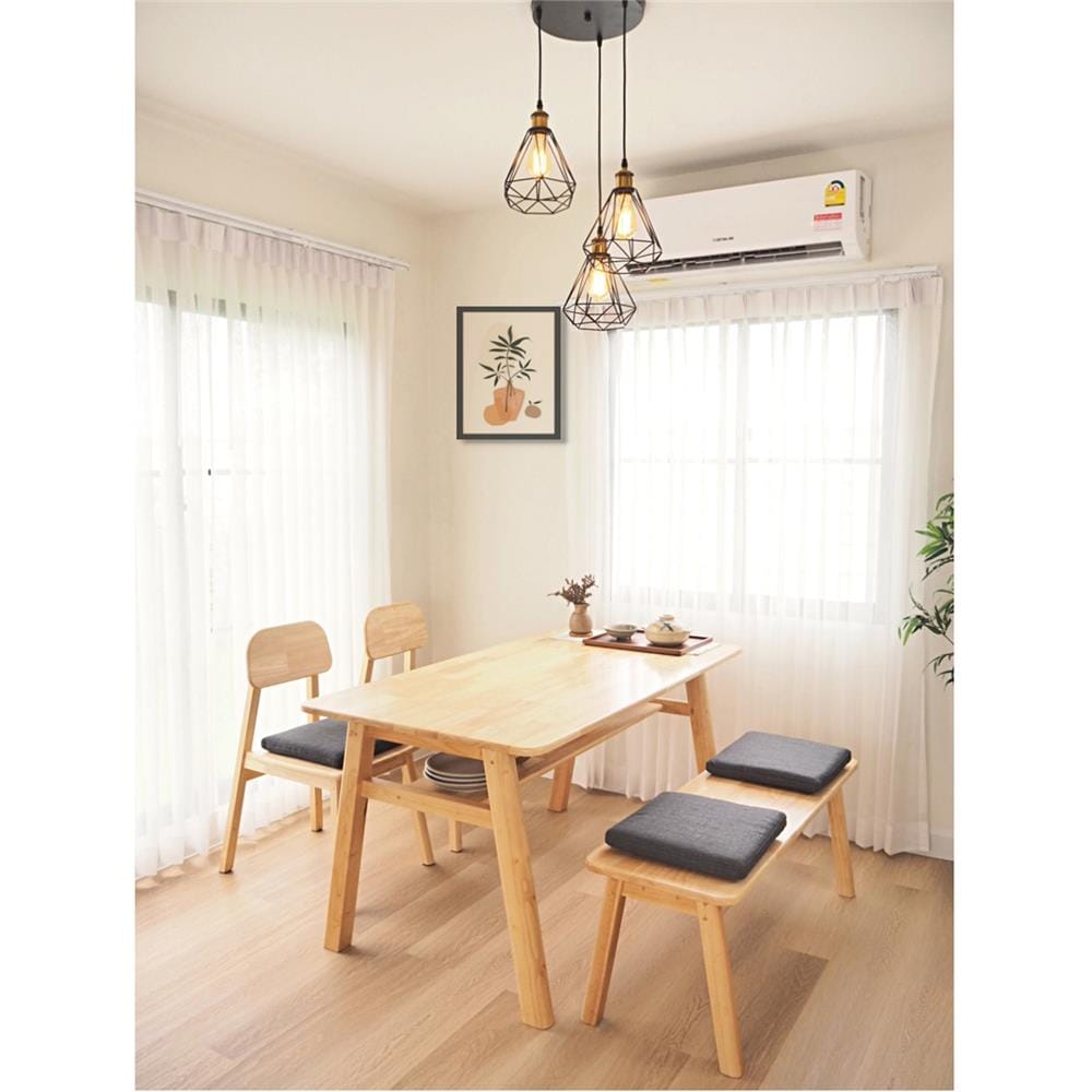 ชุดโต๊ะอาหาร 4 ที่นั่ง BAAN FURNITURE GASTON SET 150 ซม. สีไม้ธรรมชาติ