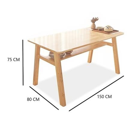 ชุดโต๊ะอาหาร 4 ที่นั่ง BAAN FURNITURE GASTON SET 150 ซม. สีไม้ธรรมชาติ_8