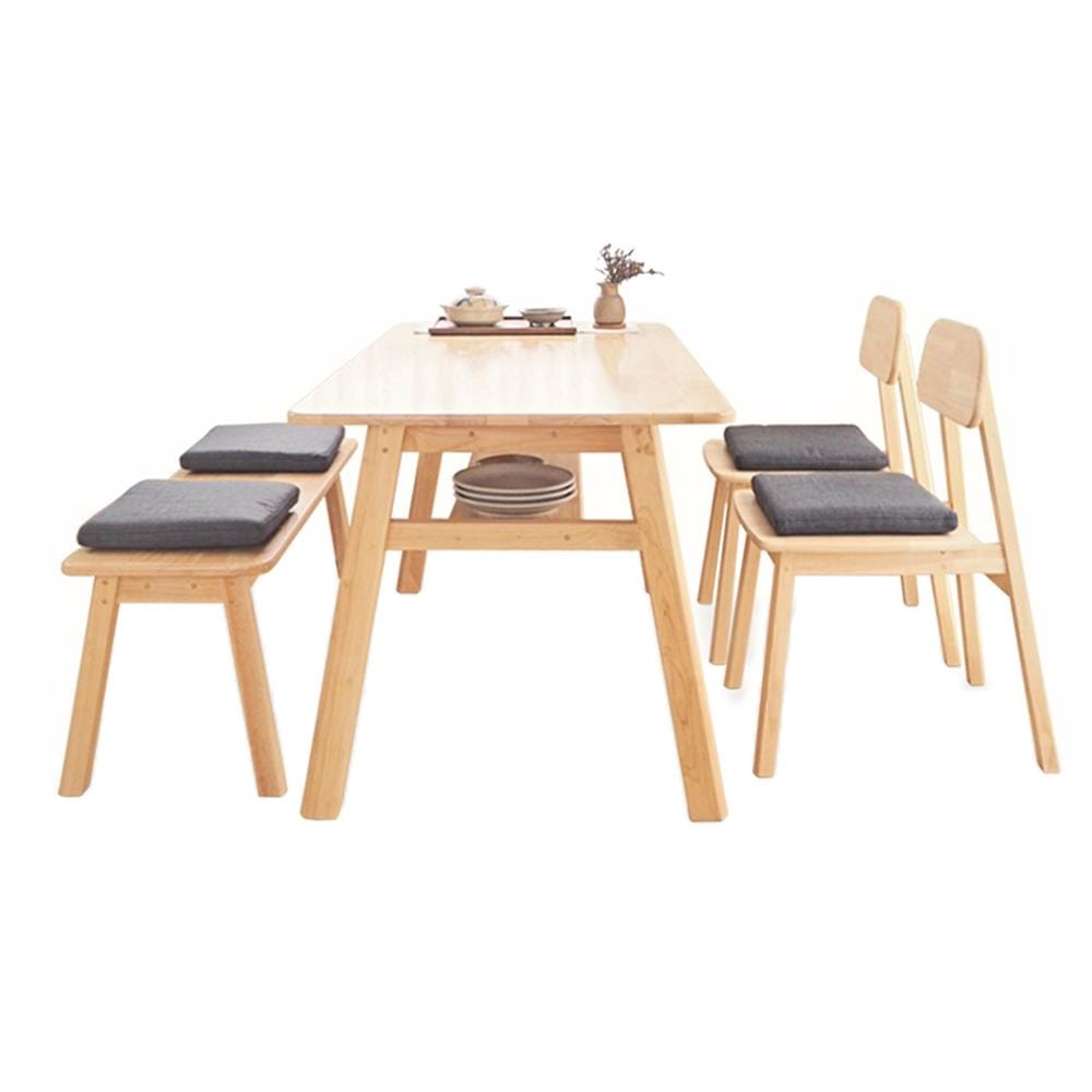 ชุดโต๊ะอาหาร 4 ที่นั่ง BAAN FURNITURE GASTON SET สีธรรมชาติ