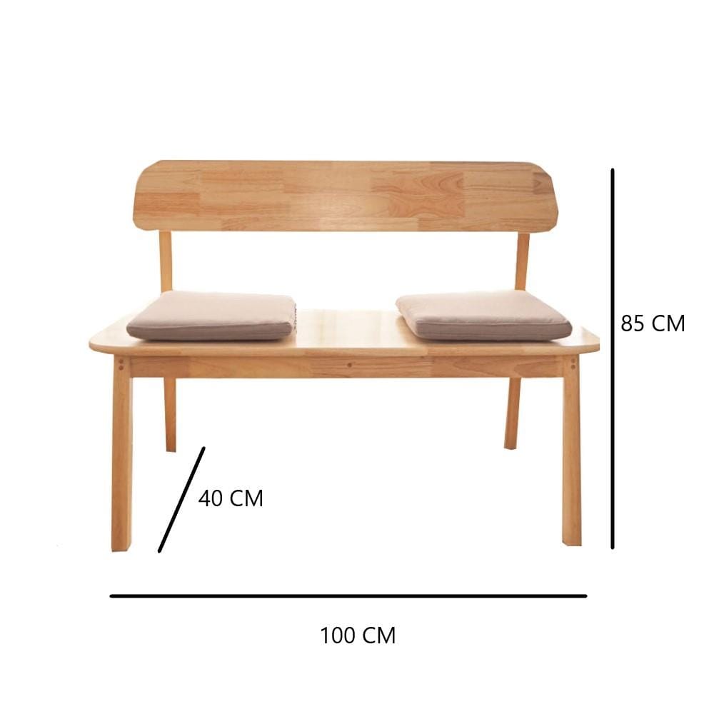 ชุดโต๊ะอาหาร 4 ที่นั่ง BAAN FURNITURE GASTON BENCH SET 120 ซม. สีไม้ธรรมชาติ