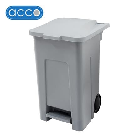 ถังขยะเหลี่ยมขาเหยียบ มีล้อ ACCO TOUGH 87 ลิตร สีเทา_0