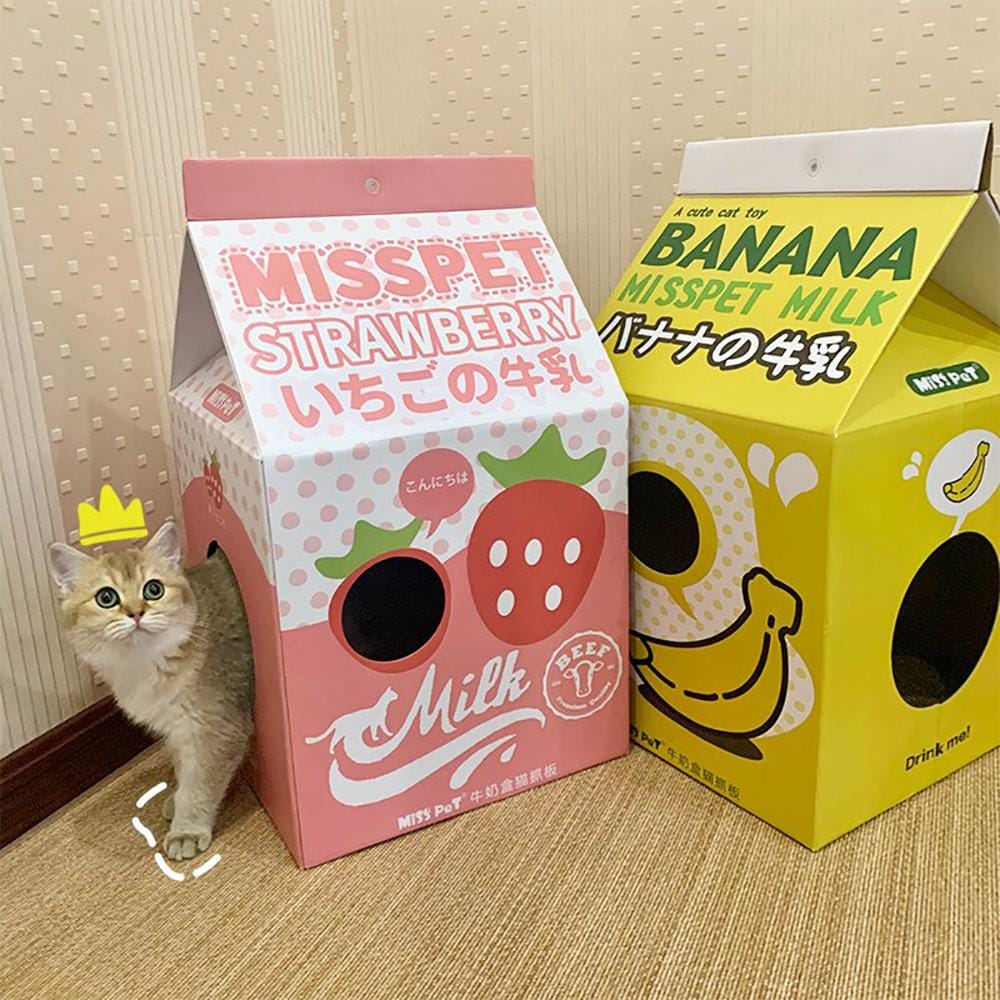 ที่ลับเล็บแมว SUKINA PETTO กล่องนมสตอเบอร์รี่