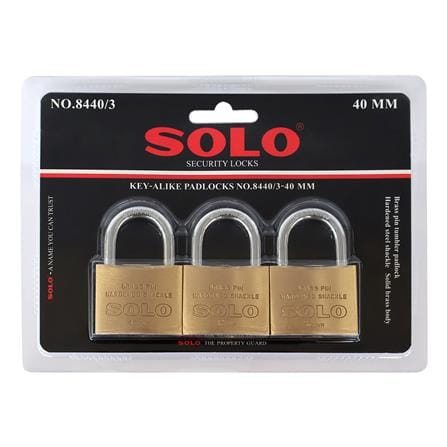 กุญแจคีย์อะไลก์ SOLO 8440 40 มม. สีทองเหลือง 3 ตัว/ชุด_5