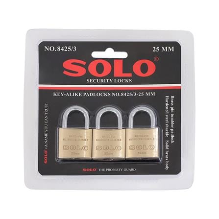 กุญแจคีย์อะไลก์ SOLO 8425 25 มม. สีทองเหลือง 3 ตัว/ชุด_5