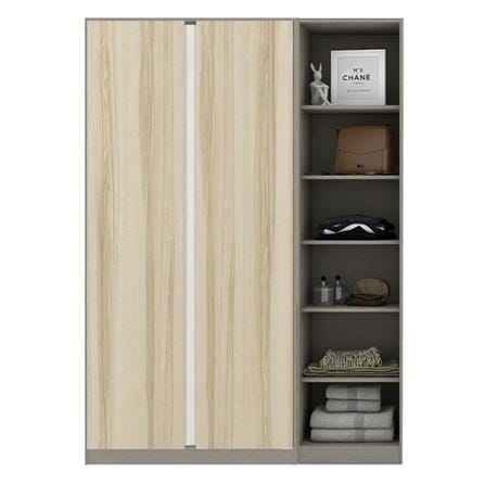 ตู้เสื้อผ้า 2 บานเปิด KONCEPT BLOX 150 ซม. สี LIGHT WOOD_0