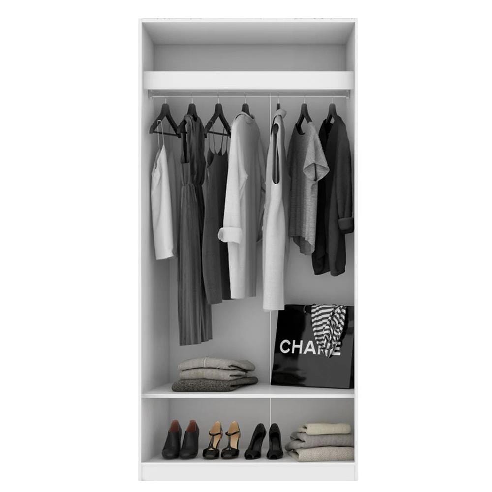 ตู้เสื้อผ้า 2 บานเปิด KONCEPT BLOX 100 ซม. สีขาว