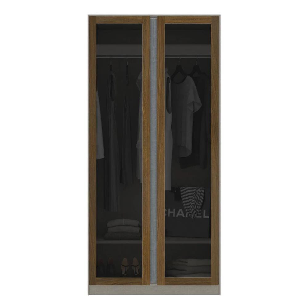 ตู้เสื้อผ้า 2 บานเปิด KONCEPT BLOX 100 ซม. สี DARK WOOD