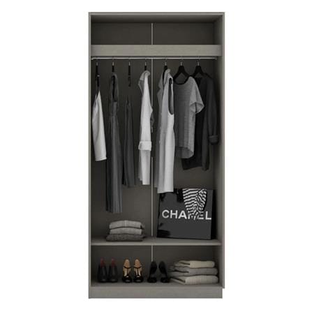 ตู้เสื้อผ้า 2 บานเปิด KONCEPT BLOX 100 ซม. สี DARK WOOD_1