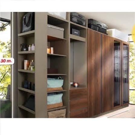 ตู้เสื้อผ้า 2 บานเปิด KONCEPT BLOX 100 ซม. สี DARK WOOD_2