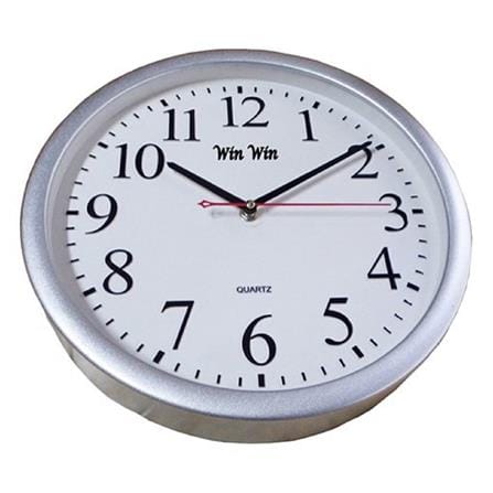 นาฬิกาแขวน WIN WIN CLOCK12.5 12.5 นิ้ว สีเงิน_1