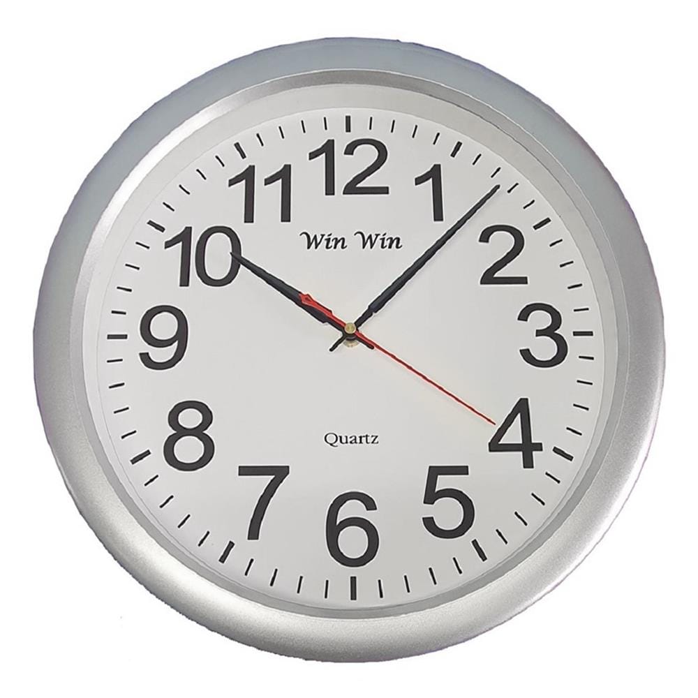 นาฬิกาแขวน WIN WIN CLOCK15 15 นิ้ว สีเงิน