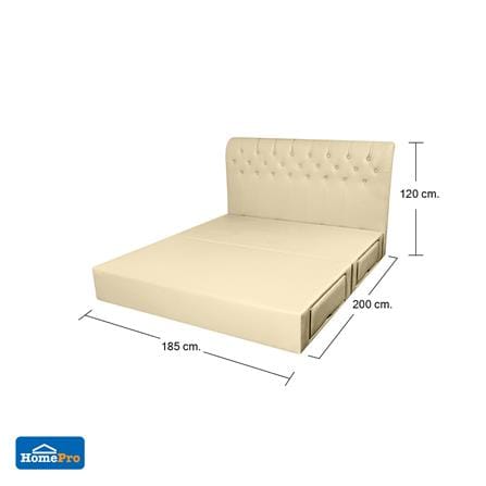 ฐานรองหัวเตียง 6 ฟุต HOME LIVING STYLE ROME-L สีครีม_5