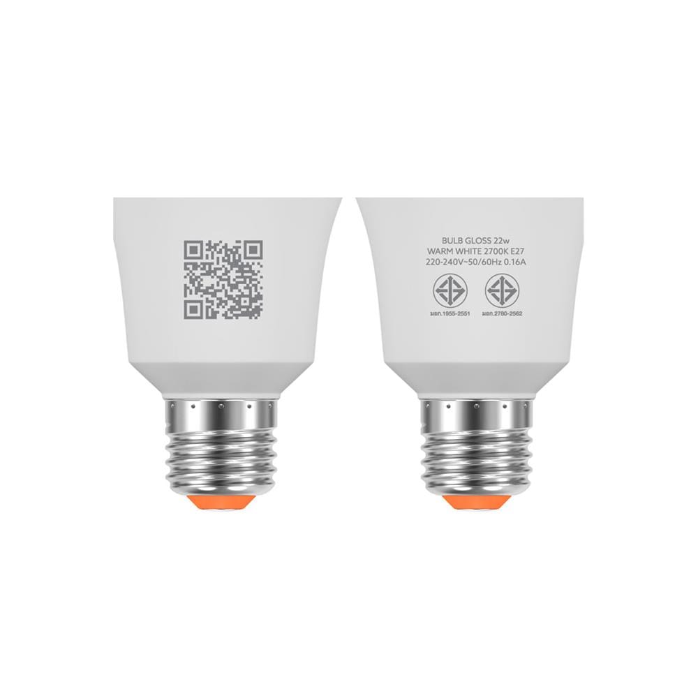 หลอด LED LAMPTAN A80 BULB GLOSS 22 วัตต์ WARM WHITE E27
