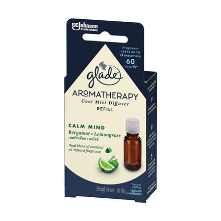 รีฟิลเครื่องพ่นสเปรย์ GLADE AROMATHERAPY COOL MIST DIFFUSER 16.8ml กลิ่นเบอร์กาม็อตและตะไคร้หอม_1