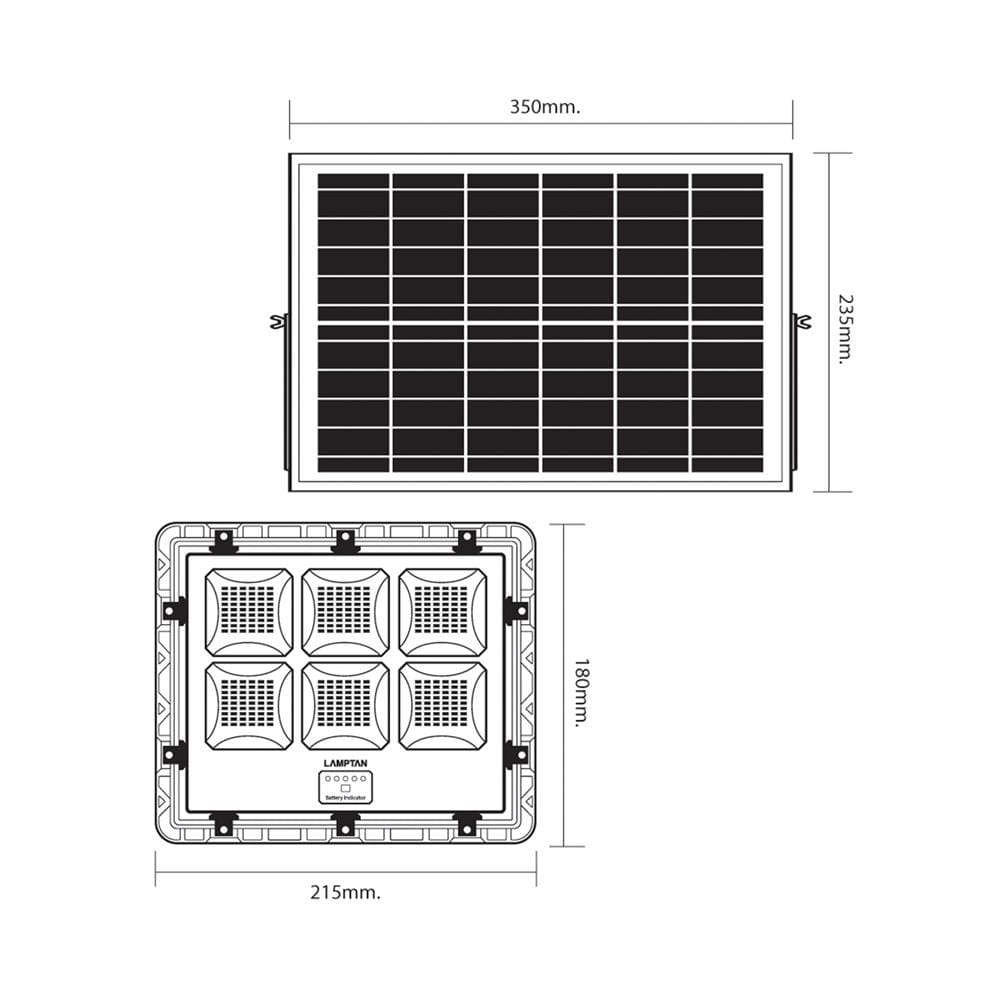 สปอตไลท์ SOLAR LAMPTAN JUMBO 50 วัตต์ WARM WHITE สีดำ