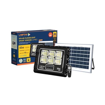 สปอตไลท์ SOLAR LAMPTAN JUMBO 50 วัตต์ WARM WHITE สีดำ_4